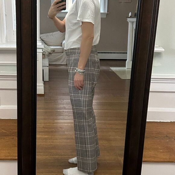 Ann Taylor Plaid Dress Pants Trousers Brown Blue Cream Size 10 - Picture 5 of 12